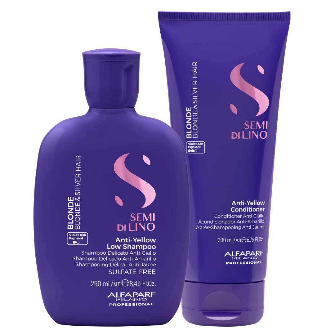 Semi Di Lino: Anti-Yellow Shampoo & Conditioner (For Blonde & Silver Hair)